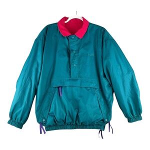 VTG Northern Reflections‎ 1/4 Zip Anorak Reversible Fleece Windbreaker Sz Medium